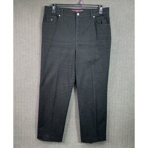 Gloria Vanderbilt Womens Size 14 Black Straight Leg Pants Stretch